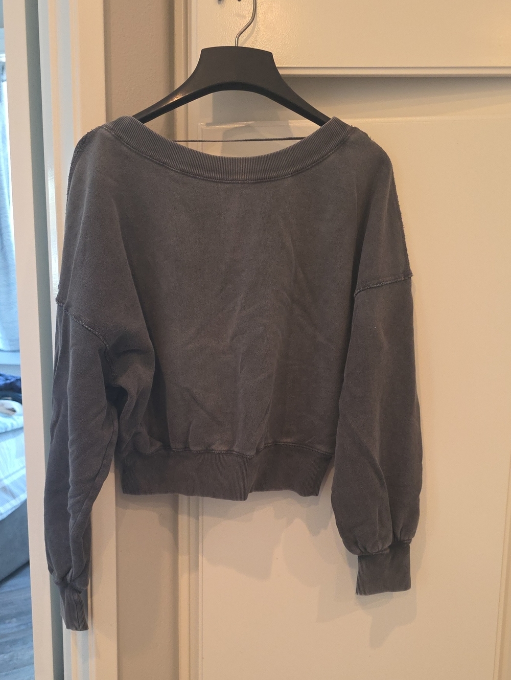 Washed Charcoal Crewneck Sweater - Women